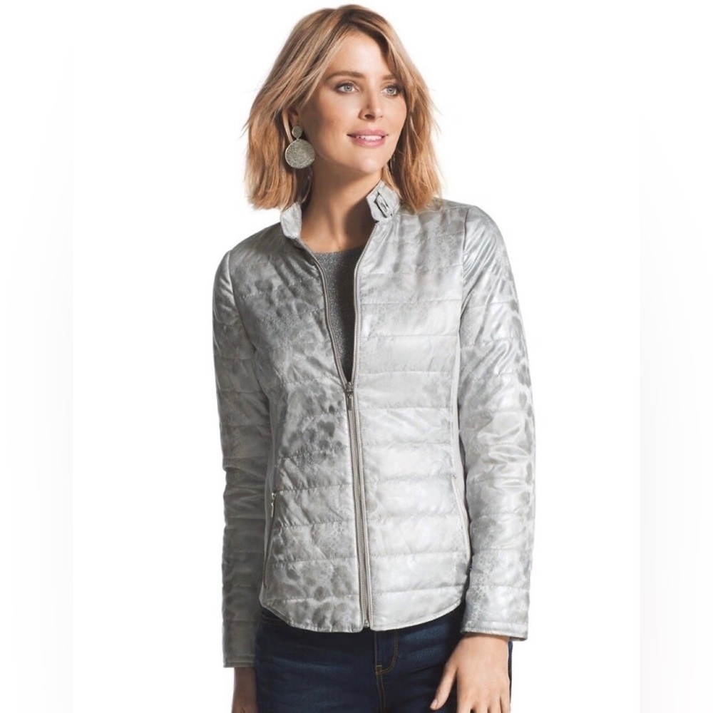 Chico’s Lightweight Puffer Jacket Sz 2 (12-14)